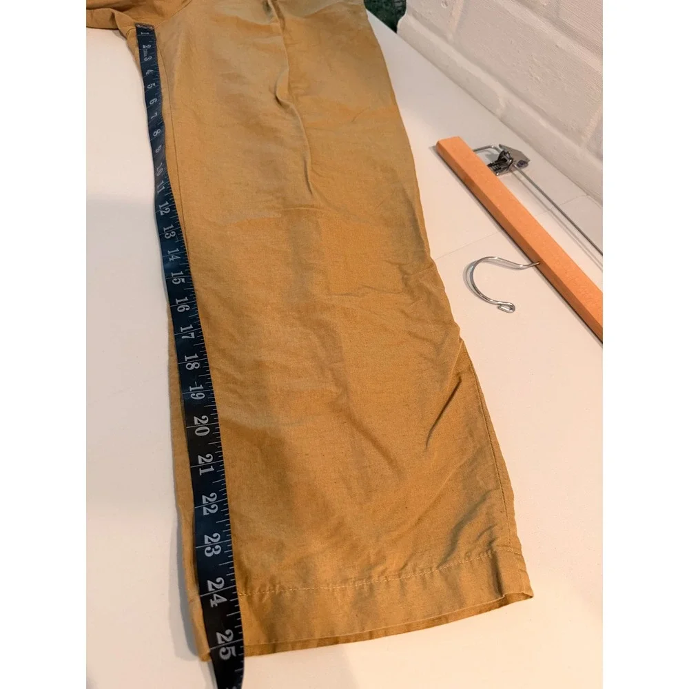 COS Womens Cotton Linen Pleated Tapered‎ High Rise Trousers Pants Size 4 Barrel
